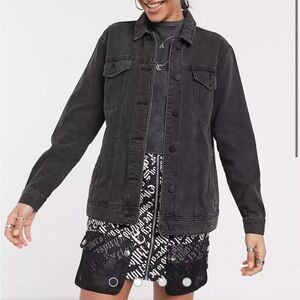 Noisy May Oversized Denim Jacket in Black